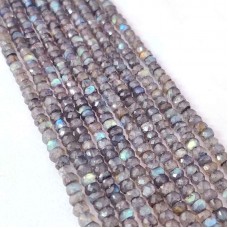 Labradorite 3.5-4 mm rondelle facet beads strand